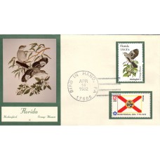 #1961 Florida Birds - Flowers Double A FDC