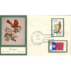 #1962 Georgia Birds - Flowers Double A FDC