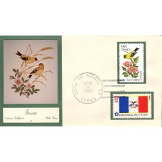 #1967 Iowa Birds - Flowers Double A FDC