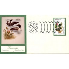 #1975 Minnesota Birds - Flowers Double A FDC