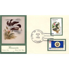 #1975 Minnesota Birds - Flowers Double A FDC