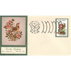 #1986 North Dakota Birds - Flowers Double A FDC