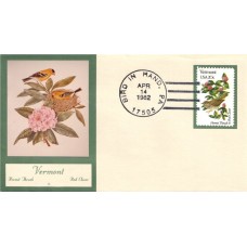 #1997 Vermont Birds - Flowers Double A FDC