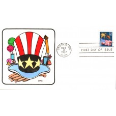 #2276 Flag and Fireworks DRC FDC