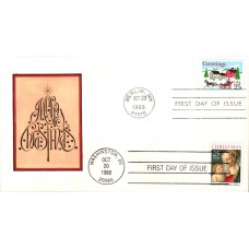 #2399-2400 Christmas 1988 Dual DRC FDC