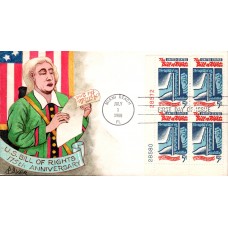 #1312 Bill of Rights Plate Dyer FDC