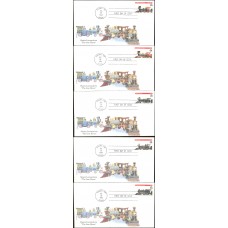 #2843-47 Locomotives Edken FDC Set