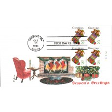 #2872 Christmas Stocking Plate Edken FDC