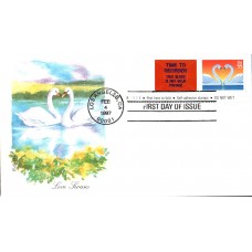 #3124 Love - Swans Plate Edken FDC