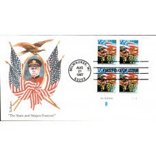 #3153 Stars and Stripes Plate Edken FDC