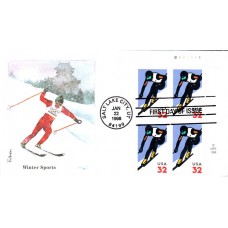 #3180 Alpine Skiing Plate Edken FDC