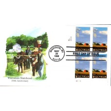 #3206 Wisconsin Statehood Plate Edken FDC