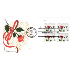 #3551 Rose and Love Letters Plate Edken FDC