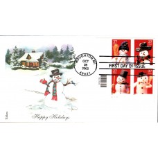 #3676-79 Snowmen Plate Edken FDC