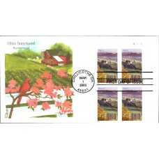 #3773 Ohio Statehood Plate Edken FDC