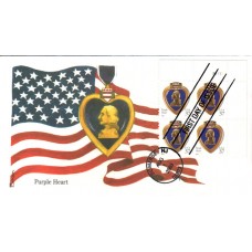 #3784A Purple Heart Plate Edken FDC