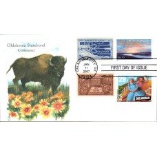 #4121 Oklahoma Statehood Combo Edken FDC