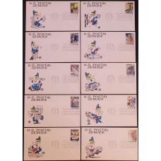 #1489-98 Postal Employees Ellis FDC Set