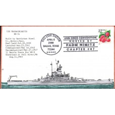 USS Massachusetts BB54 2000 Everett Cover