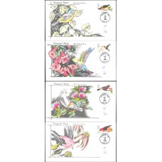 #3222-25 Tropical Birds Faircloth FDC Set