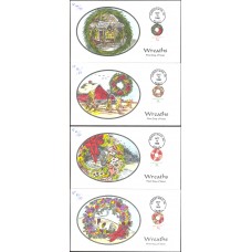 #3249-52 Christmas Wreaths Faircloth FDC Set