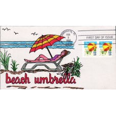 #2443 Beach Umbrella Finger Lakes FDC