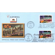 #3700 Greetings From California Dual Fleetwood FDC