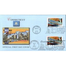 #3702 Greetings From Connecticut Dual Fleetwood FDC