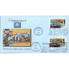 #3702 Greetings From Connecticut Dual Fleetwood FDC