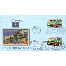 #3709 Greetings From Indiana Dual Fleetwood FDC