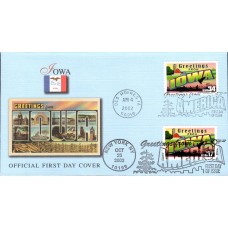 #3710 Greetings From Iowa Dual Fleetwood FDC