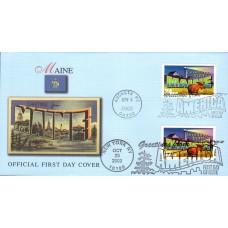 #3714 Greetings From Maine Dual Fleetwood FDC