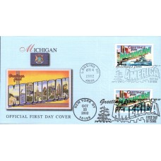 #3717 Greetings From Michigan Dual Fleetwood FDC