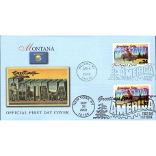 #3721 Greetings From Montana Dual Fleetwood FDC