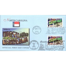 #3728 Greetings From North Carolina Dual Fleetwood FDC