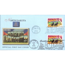 #3729 Greetings From North Dakota Dual Fleetwood FDC