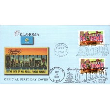 #3731 Greetings From Oklahoma Dual Fleetwood FDC