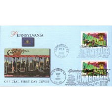 #3733 Greetings From Pennsylvania Dual Fleetwood FDC