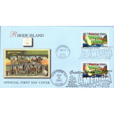 #3734 Greetings From Rhode Island Dual Fleetwood FDC