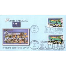 #3735 Greetings From South Carolina Dual Fleetwood FDC