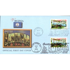 #3741 Greetings From Virginia Dual Fleetwood FDC