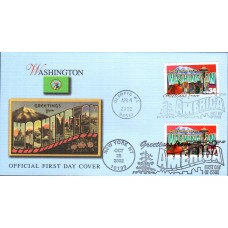 #3742 Greetings From Washington Dual Fleetwood FDC