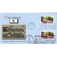 #3743 Greetings From West Virginia Dual Fleetwood FDC