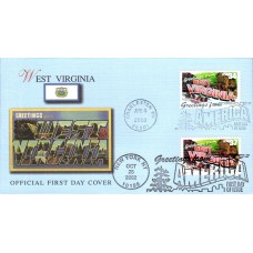 #3743 Greetings From West Virginia Dual Fleetwood FDC