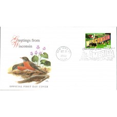 #3744 Greetings From Wisconsin Fleetwood FDC