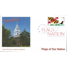 #4296 FOON: Maryland Flag Fleetwood FDC