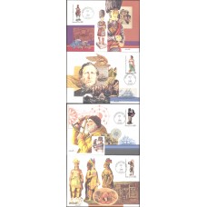 #2240-43 Woodcarved Figures Maxi FDC Set