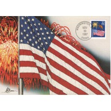 #2276v Flag and Fireworks Maxi FDC