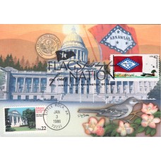 #4278 FOON: Arkansas Flag Dual Maxi FDC