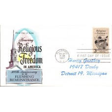 #1099  Religious Freedom Fluegel FDC